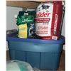 Image 3 : Garage Lot with Tires, Milk Can, Lawn Fertilizer, and Blue Storage Bin