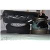 Image 4 : Garage Lot with Tires, Milk Can, Lawn Fertilizer, and Blue Storage Bin