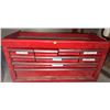 Image 1 : Red Metal Tool Chest with Assorted Hand Tools, Cutters, and Grinding Discs
