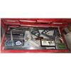 Image 4 : Red Metal Tool Chest with Assorted Hand Tools, Cutters, and Grinding Discs