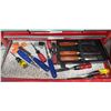 Image 4 : Red Metal Tool Chest with Assorted Hand Tools and Accessories