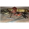 Image 1 : Hand Tools Including Pipe Cutter, F-Clamps, and Web Slings
