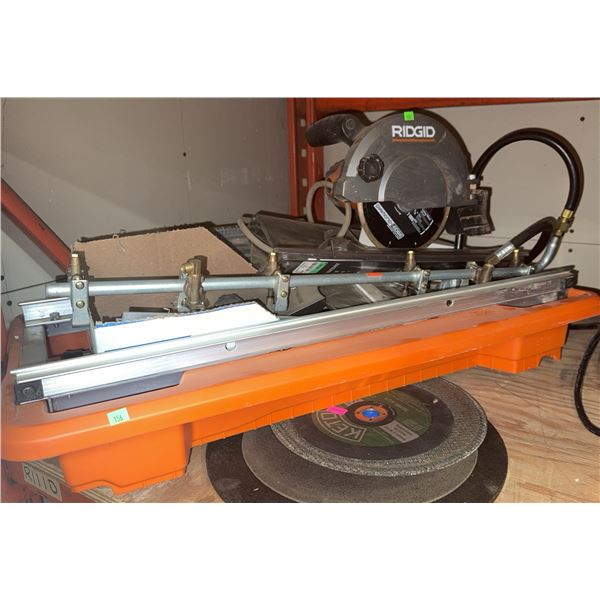 RIDGID Wet Tile Saw with Accessories and Extra Cutting Discs
