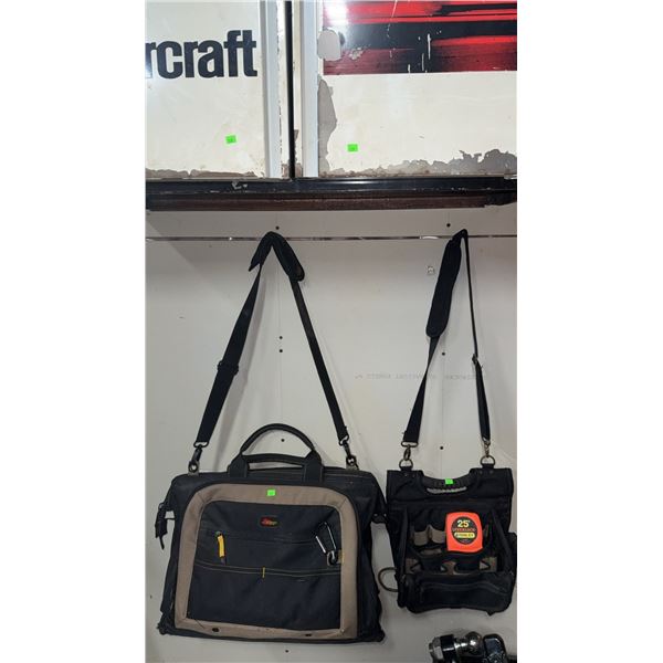2 Tool Bags with Shoulder Straps and Stanley 25' Tape Measure