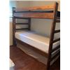Image 2 : Heavy Duty Wooden Bunk Bed with Built-in Ladder and Twin Mattresses