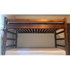 Image 6 : Heavy Duty Wooden Bunk Bed with Built-in Ladder and Twin Mattresses