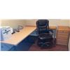 Image 1 : Office Furniture Set with Chair, Large Desk, Filing Cabinet, and Accessories