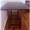 Image 10 : Counter-Height Wood Dining Table with Four Faux Leather Chairs
