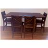 Image 1 : Counter-Height Wood Dining Table with Four Faux Leather Chairs