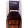 Image 3 : Counter-Height Wood Dining Table with Four Faux Leather Chairs