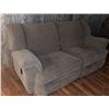 Image 2 : Beige Microfiber Reclining Sofa with Dual Footrests