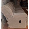 Image 3 : Beige Microfiber Reclining Sofa with Dual Footrests