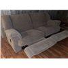Image 5 : Beige Microfiber Reclining Sofa with Dual Footrests