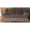 Image 6 : Beige Microfiber Reclining Sofa with Dual Footrests