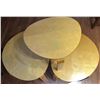 Image 5 : 2 Wooden Slat Back Chairs and 3 Round Blonde Wood Tables