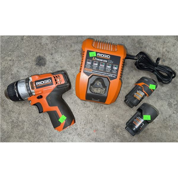 Ridgid 12V Cordless Drill Sets with 2 Chargers and 4 Batteries