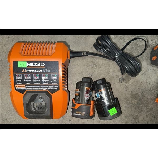 Ridgid 12V Lithium-Ion Cordless Drill Kit with Charger and 2 Batteries