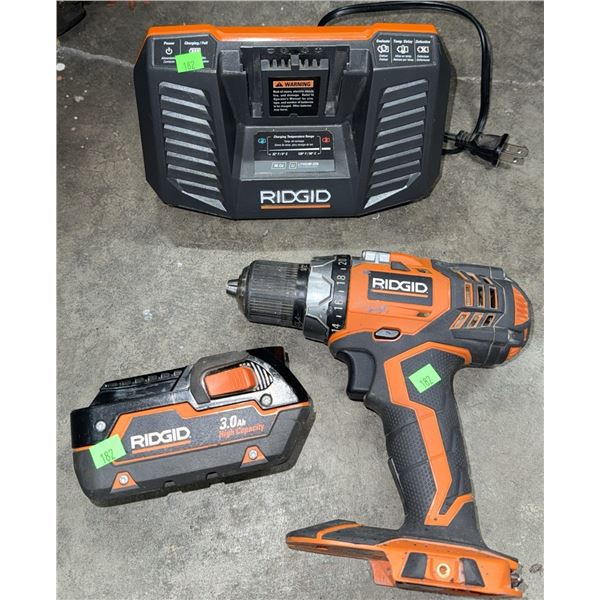 Ridgid Cordless Drill with Charger and 3.0Ah Battery
