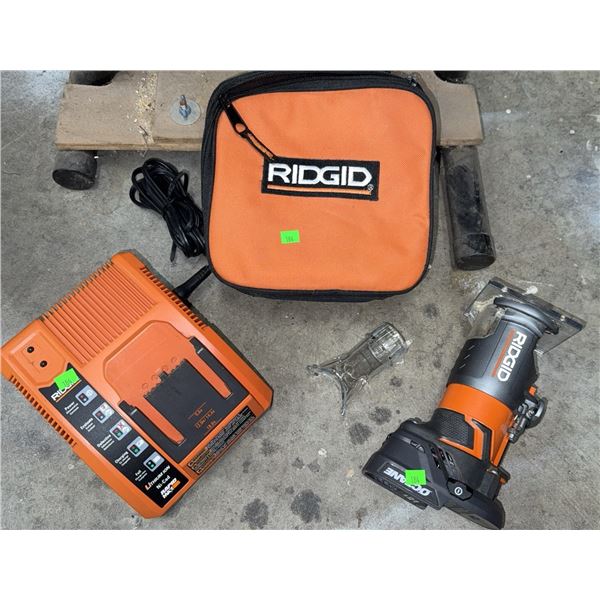 RIDGID Cordless Trim Router Tool with Case, Charger, and Accessories (No Battery)