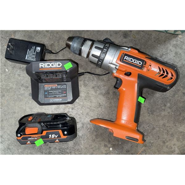 RIDGID X2 18V Cordless Drill With Battery and Charger
