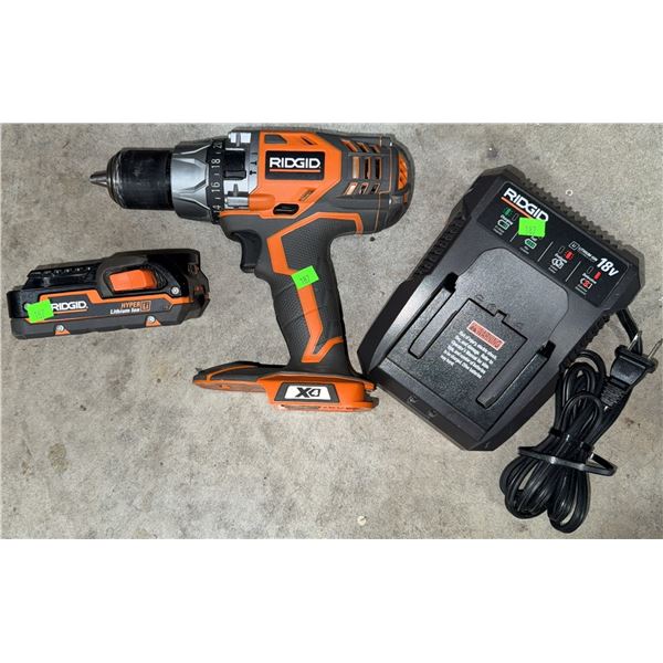 RIDGID 18V Cordless Drill with Lithium-Ion Battery and Charger