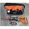 Image 1 : RIDGID 18V Cordless Reciprocating Saw, 18V Battery, and Soft Tool Bag