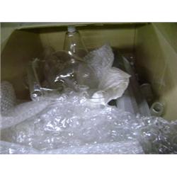 BOX OF MISC GLASS FLASKS