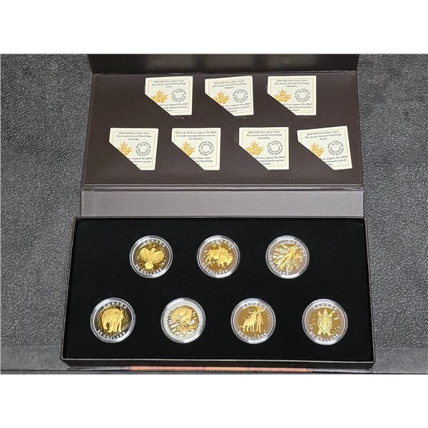 2014 - 7 x  $20.00 -  Seven Sacred Teachings Silver with Gold plating