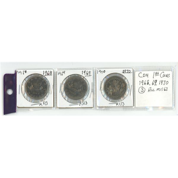 1968,69 &70 Dollars - All MS63