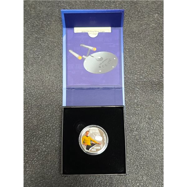 2016 Canada $10 Star Trek Captain Kirk & Enterprise 1/2 oz .999 Pure Silver Coin w/ Box & COA