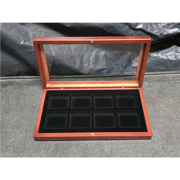 Wooden - 8 coin display Case