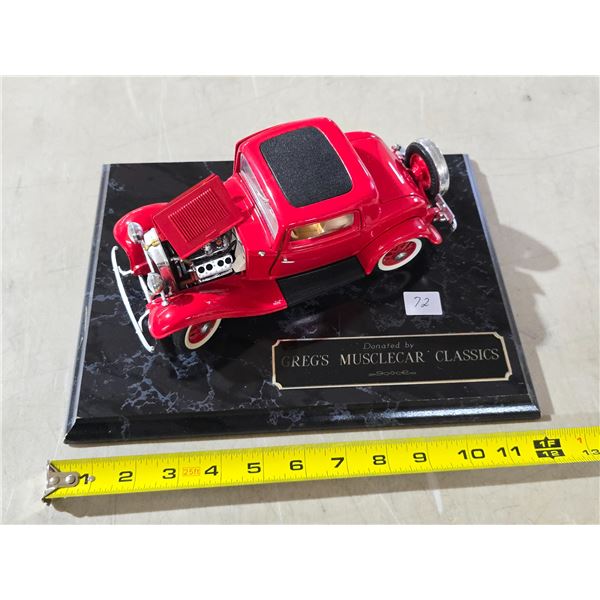 Plaque Mounted Firery Hot Rod