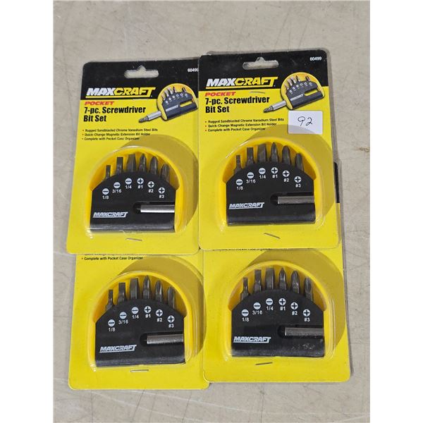 Four - 7 pc Screwdriver Bits