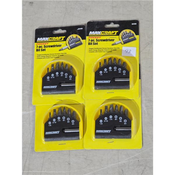 Four - 7 pc Screwdriver Bits