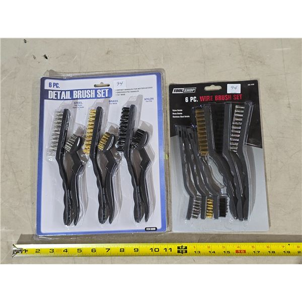 Two - 6 pc detail Wire Brush set