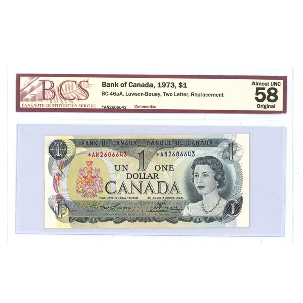 Graded 58 - 1973 $1.00 Note REPLACEMENT