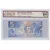 Image 2 : Graded 64 UNC - 2002 - $5.00 Note