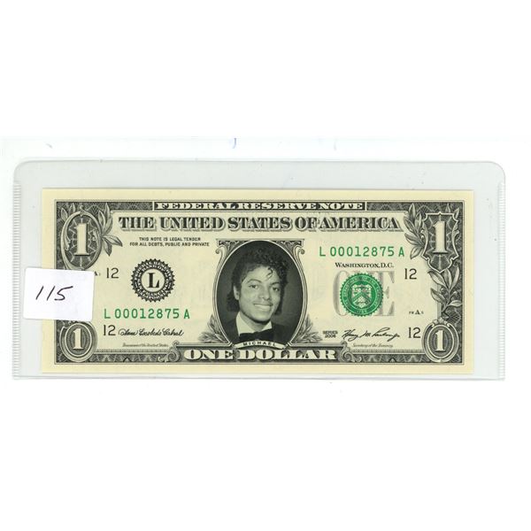 Michael Jackson - USA - $1.00 Note - pristine