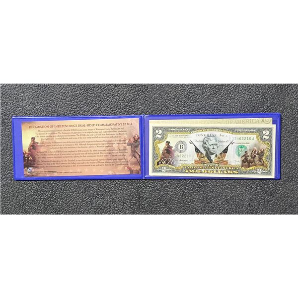 Colorized USA - $2.00 Note - Merrick Mint in case