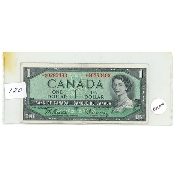 1954 - $1.00 REPLACEMENT Note - Good condition