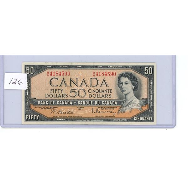 1954 - $50.00 Note #BH4184590 - VG