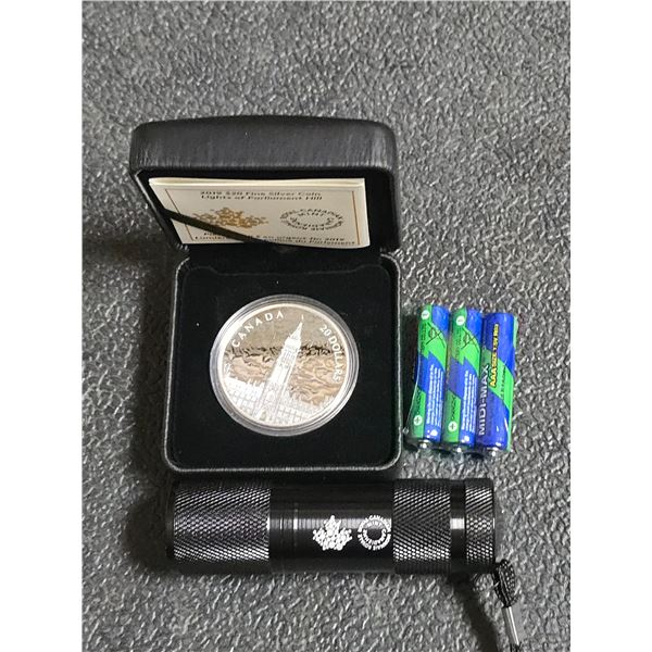 2019 Canada $20 Lights on Parliament Hill 1oz .999 Pure Silver Coin w/ Blacklight in Box