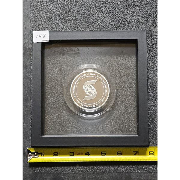 Encased Scotiabank 5 Troy Ounces .999 Fine Silver Bullion Round