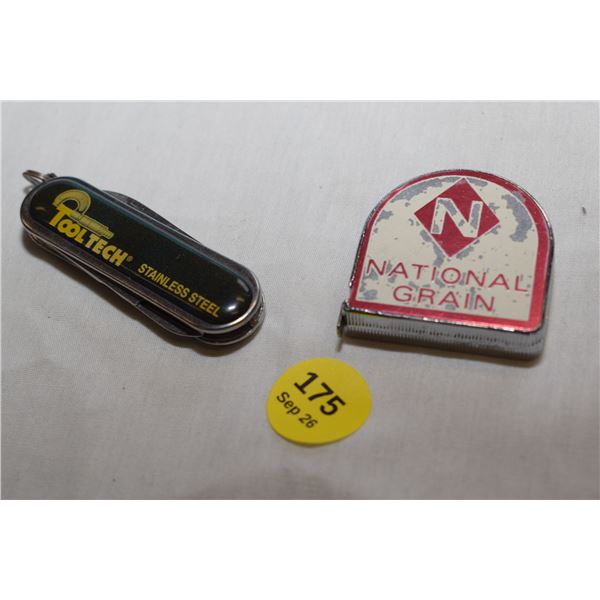 National Grain Elevator Tape Measure, Pocket Knife