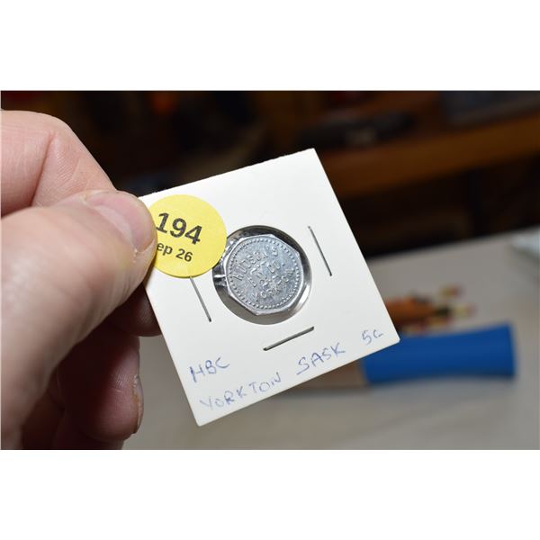 Hudson’s Bay Co. Yorkton Sask Store Token