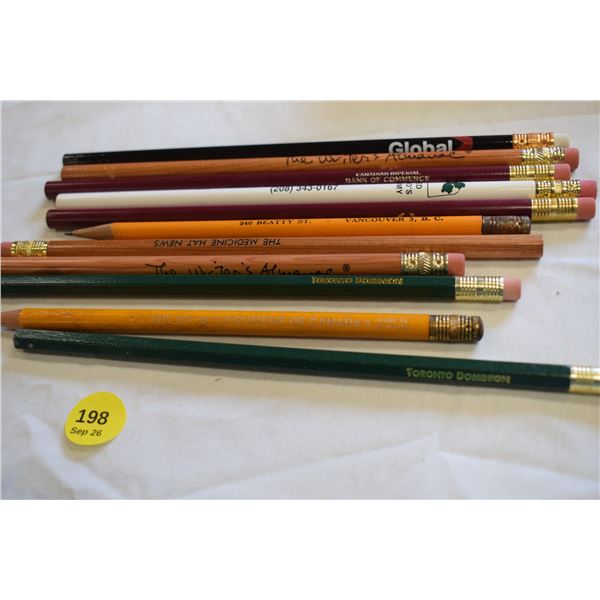 1917 Canada Pencil, Assorted Advertising Pencils