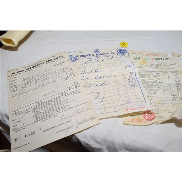 Vintage Gasoline Invoices