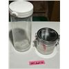 Image 1 : Plastic and stainless steel storage jars