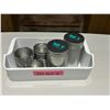 Image 1 : Tea/spice tins and plastic bin