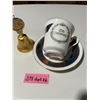 Image 2 : 40th Anniversary metal bell and 45th Anniversary teacup and saucer set